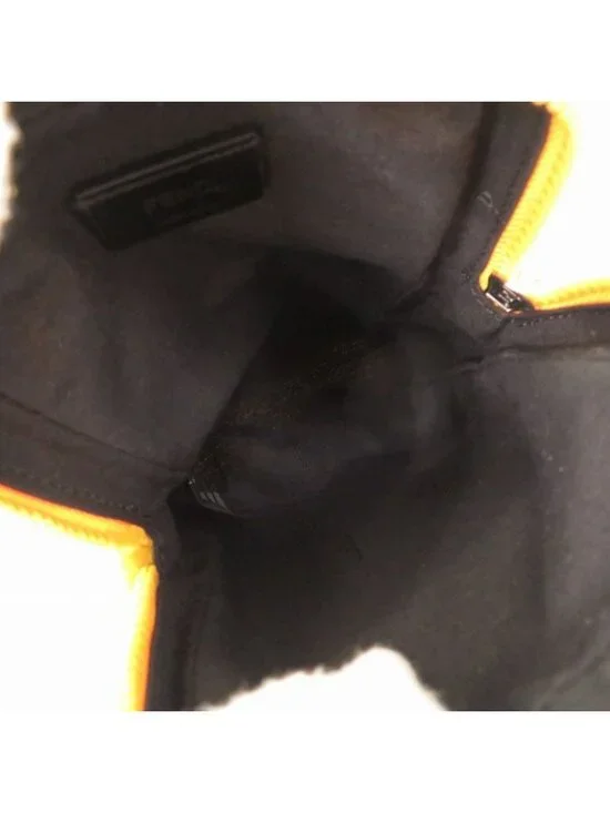 Fendi Baguette Phone Pouch Nylon Yellow Shoulder Bag - Picture 6 of 10